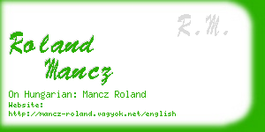 roland mancz business card